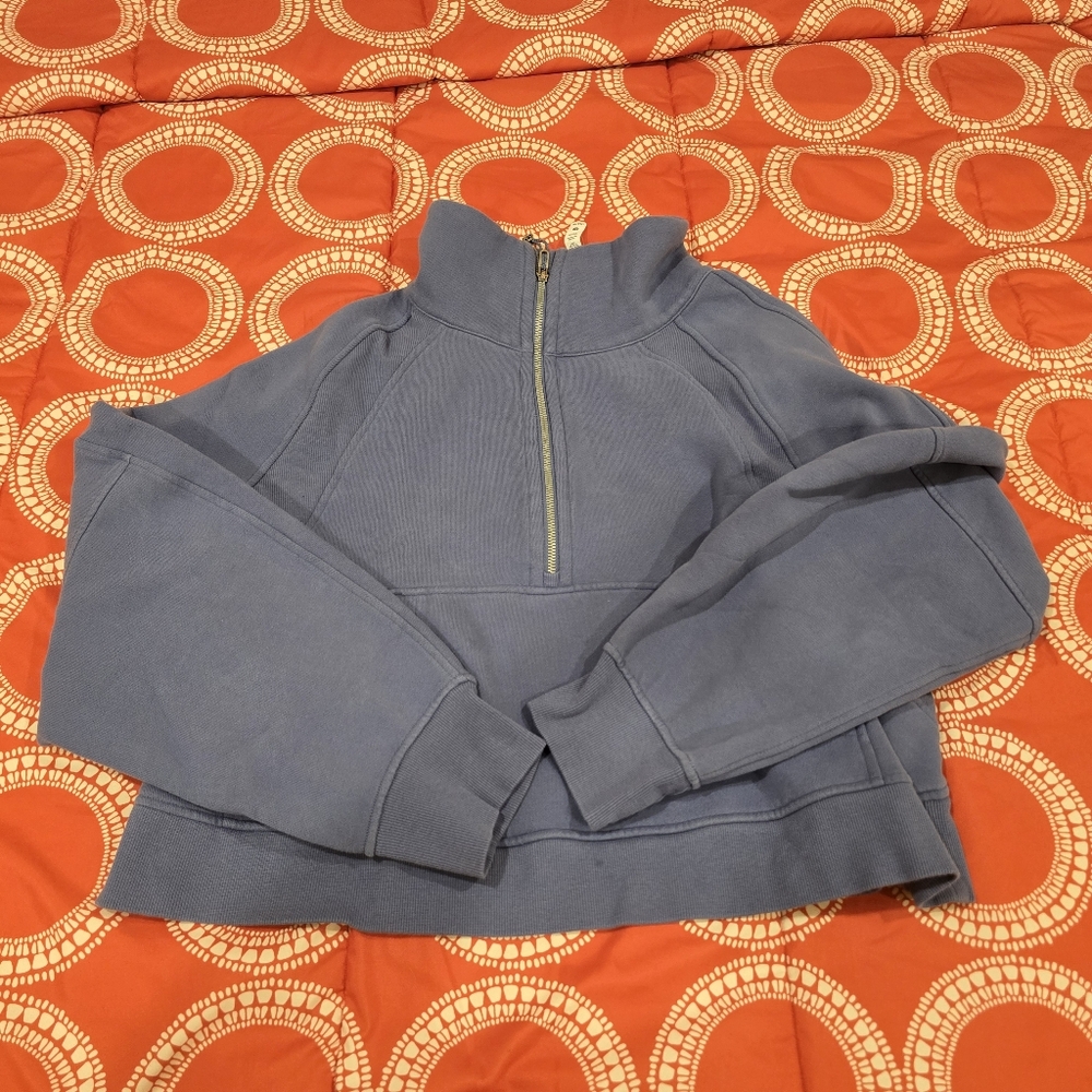 Lululemon Oversized Cropped Half-Zip Funnel Neck Scuba in Waterdrop